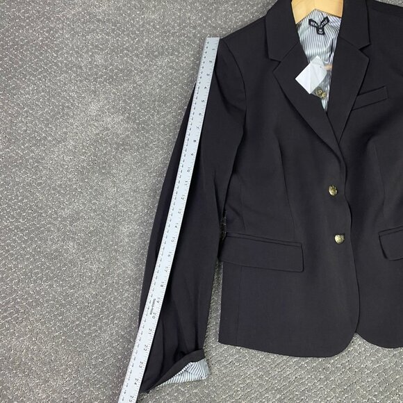 J. Crew Schoolboy Blazer Women's 10 Black Mercantile Gold Buttons Preppy Stretch - Picture 13 of 16